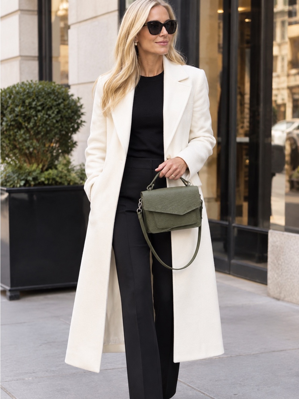 Botkier Cobble Hill Army Olive Green crossbody